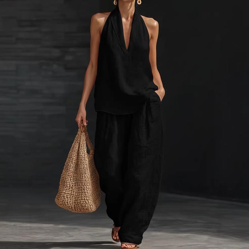 Ainhoa — Linen-Texture Two-Piece Set