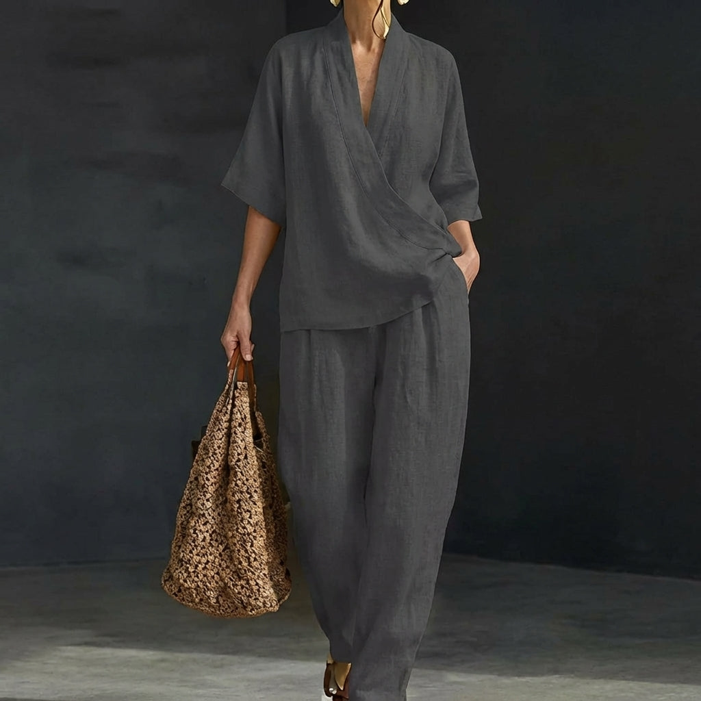Dolores — Women's Two-Piece Linen Set