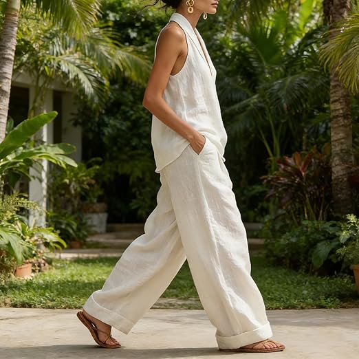 Ainhoa — Linen-Texture Two-Piece Set