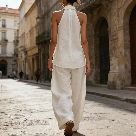 Ainhoa — Linen-Texture Two-Piece Set