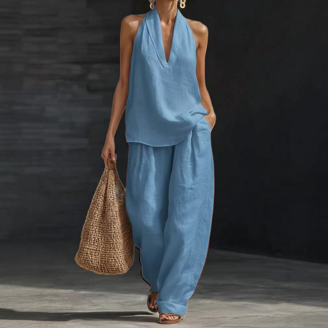 Ainhoa — Linen-Texture Two-Piece Set