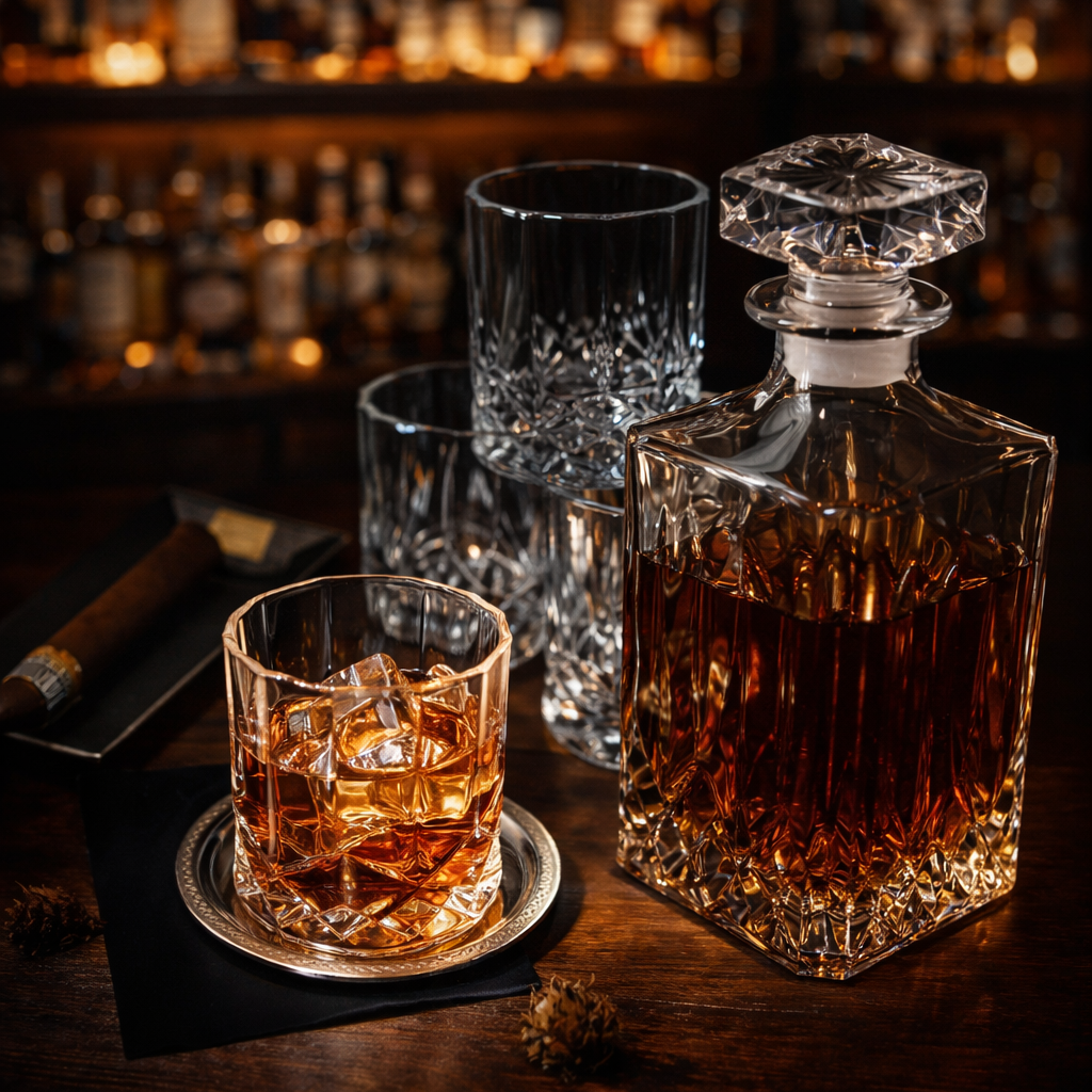 Whiskey Bottle - Set with Bottle and Glass