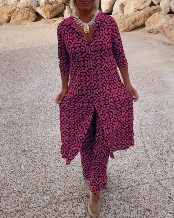Sara — Button-Front Two-Piece Set
