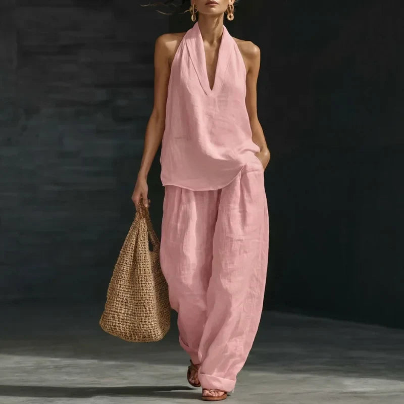 Ainhoa — Linen-Texture Two-Piece Set